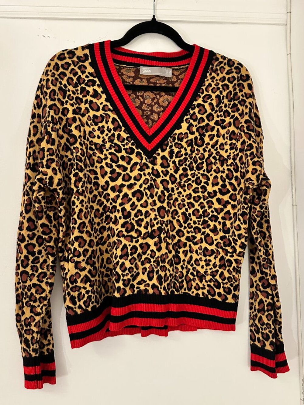 ASOS Leopard V Neck Sweater